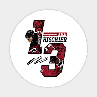 Nico Hischier New Jersey Offset Magnet